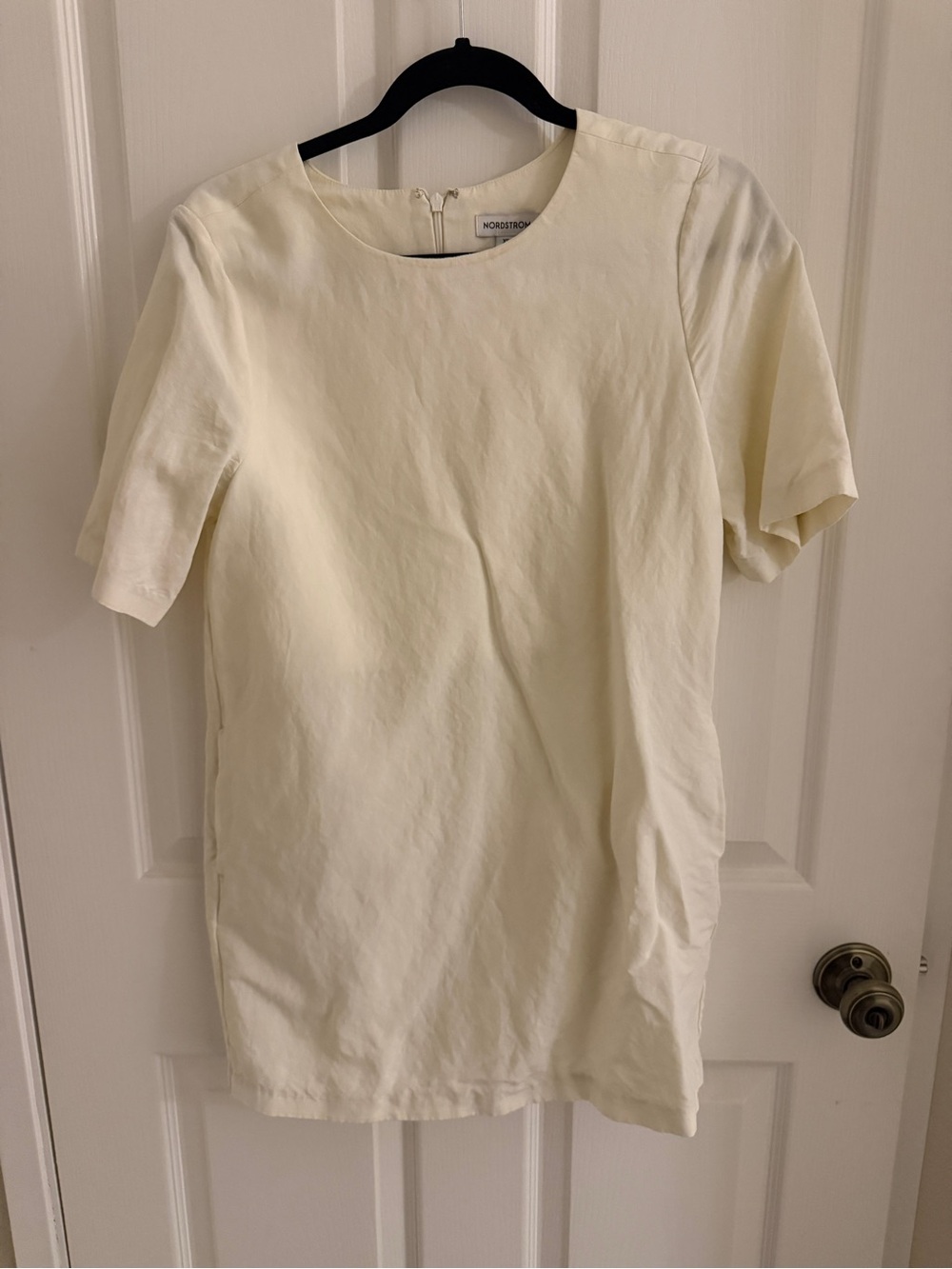 Nordstrom Cream Short Sleeve Mini Dress